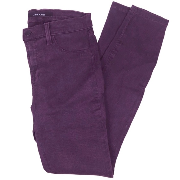 J Brand Women’s Super Skinny Dark Plum Purple Classic Denim Tight Zip Fly Jeans - Picture 5 of 16